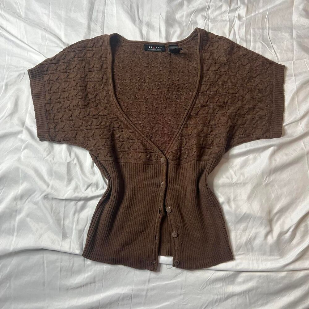 Axcess Brown Button Up Cardigan Size Medium
